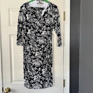 Ralph Lauren Dark Navy Floral Bodycon Dress
